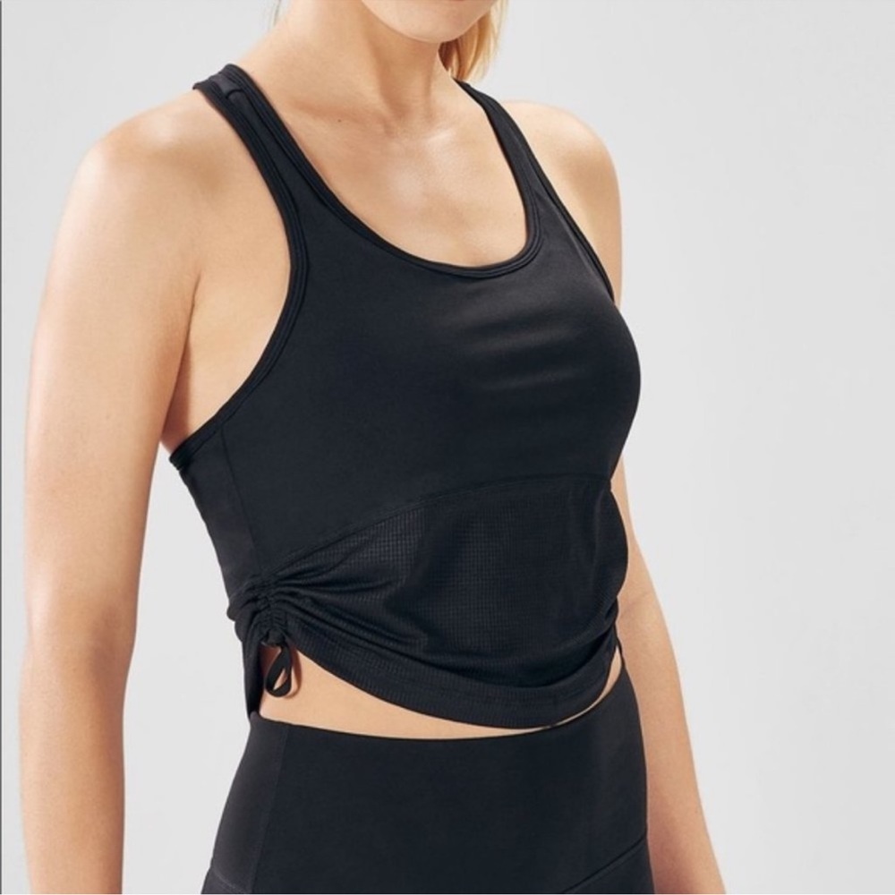 Fabletics Cashel Medium‑Impact Midi Racerback Sports Bra – Black, Size XS | New